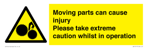 Moving parts can cause injury Please take extreme caution whilst in operation
